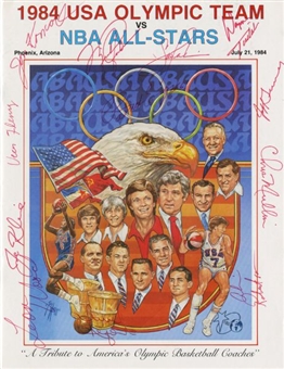 1984 USA Olympic Team Signed Program w/ 12 Signatures Including Michael Jordan, Patrick Ewing & Chris Mullin